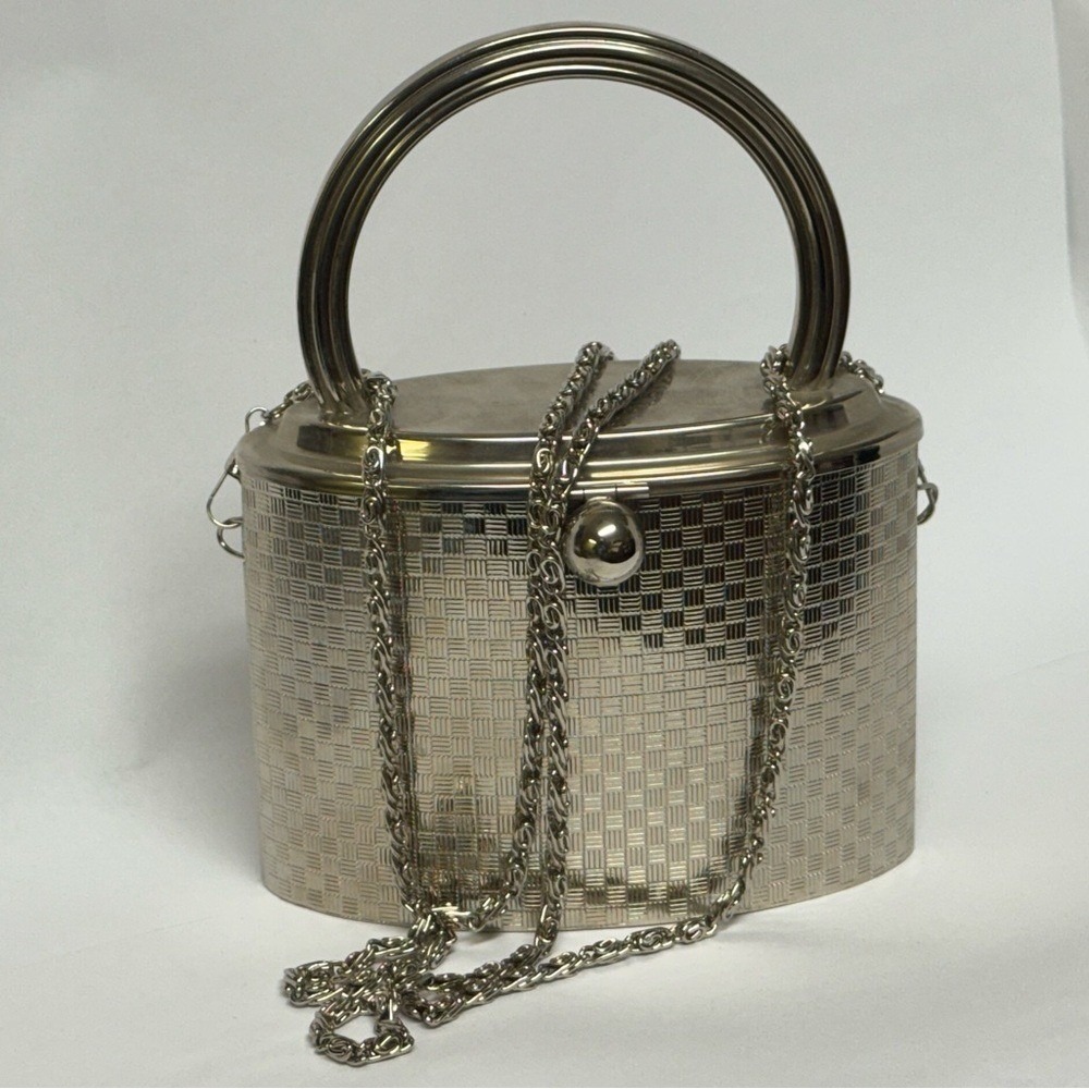 Sasha New York silver tone Evening Bag EUC - Picture 2 of 13